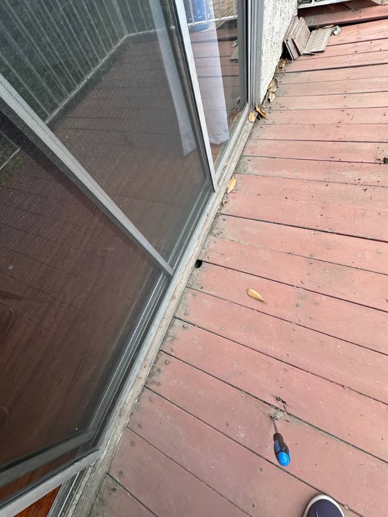 Water damaged and delaminated plywood deck substrate