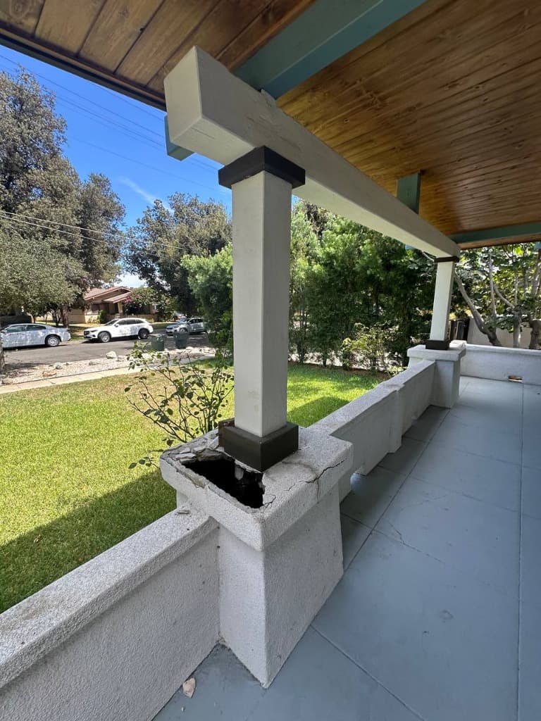 Load-Bearing Porch Column & Beam Restoration — Historic Pasadena Home — photo 1