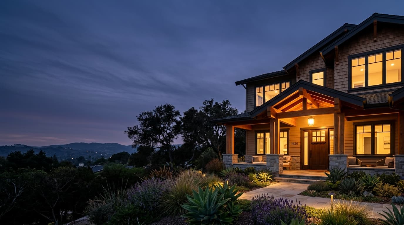 Southern California craftsman home with reinforced foundation and structural porch columns