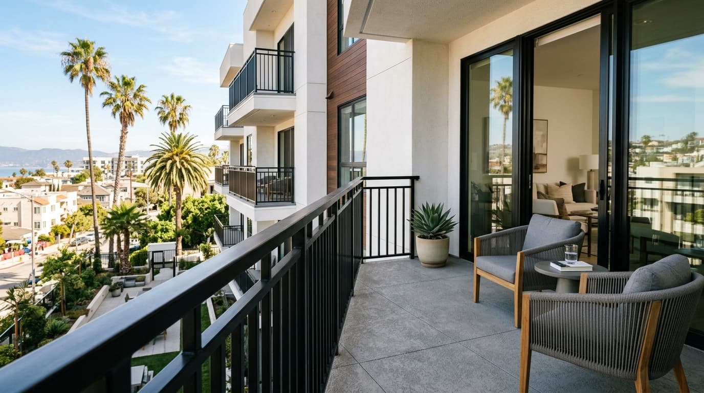 Standard Architectural Metal Profile Railing on Southern California Apartment